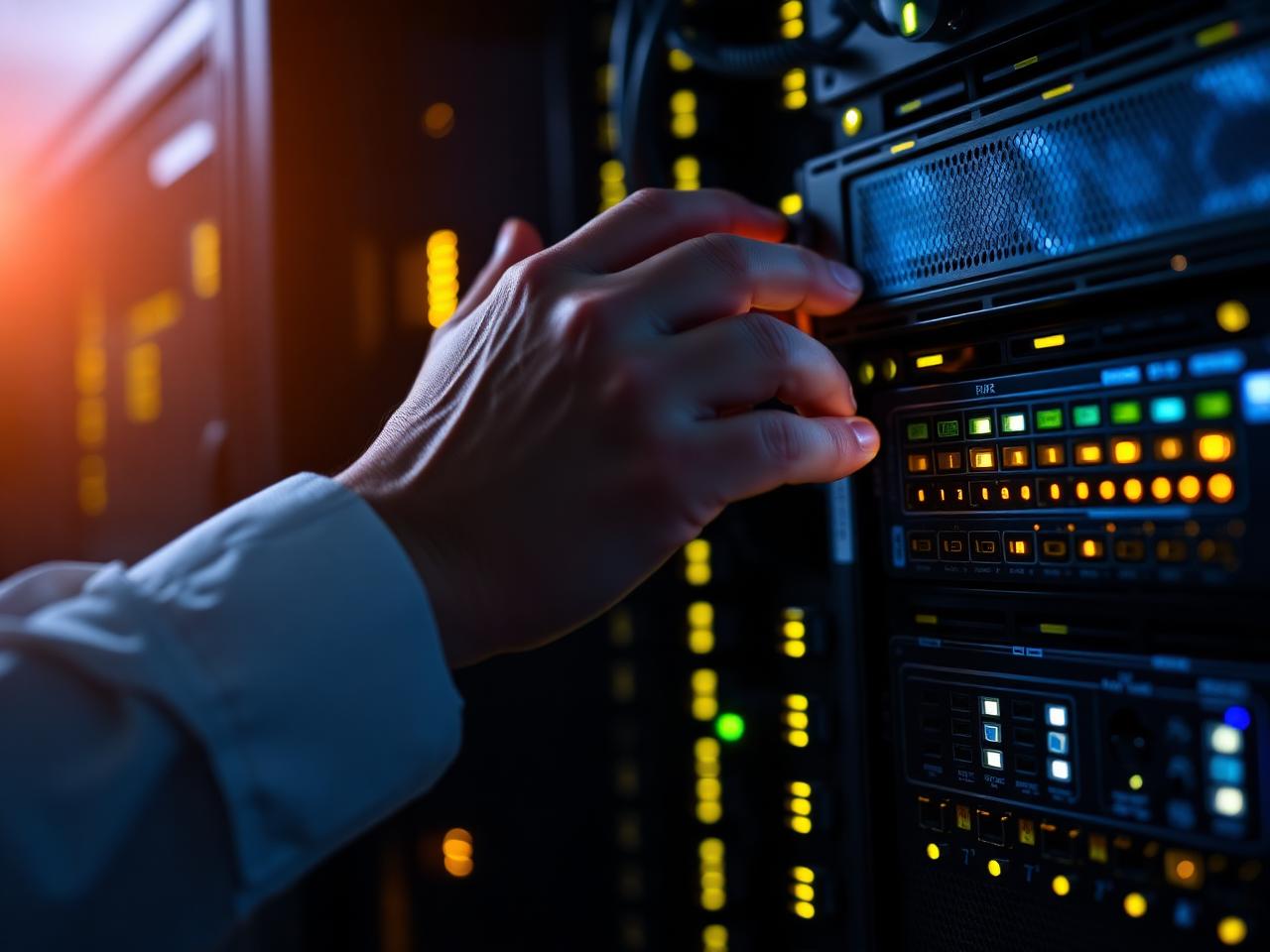 IT support technician working on server infrastructure