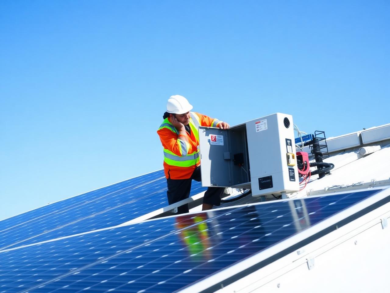 Solar panel installation by Painted Black Electronics